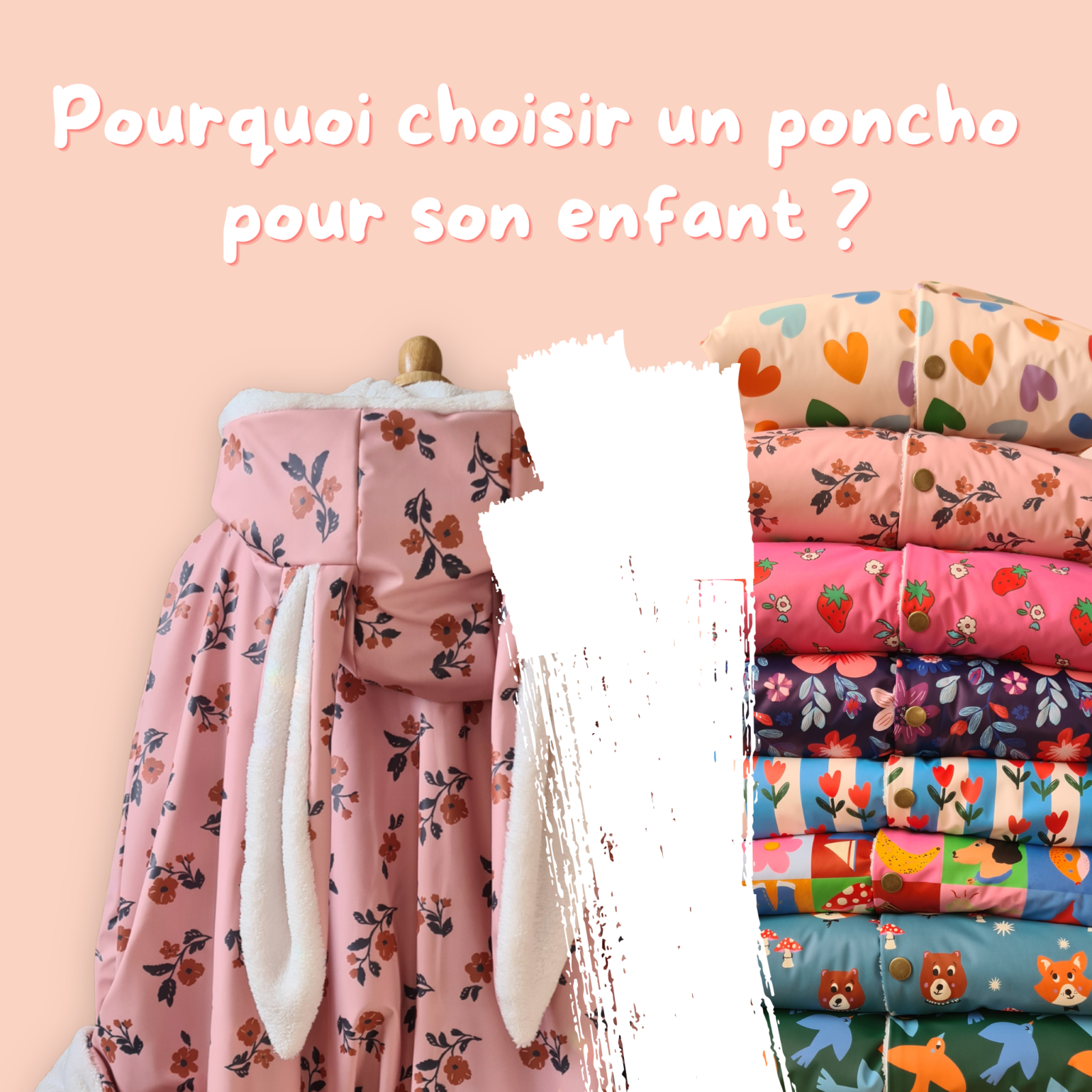 poncho enfant fait main France création artisanale enfant poncho enfant fabrication française slow fashion enfant mode enfant responsable accessoire pluie enfant